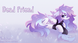 Size: 4000x2200 | Tagged: safe, artist:dedfriend, derpibooru import, oc, oc only, pegasus, pony, blushing, clothes, lying down, scarf, solo