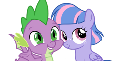 Size: 757x378 | Tagged: safe, artist:luckreza8, artist:sketchmcreations, editor:undeadponysoldier, spike, wind sprint, dragon, pegasus, pony, crack shipping, cute, daaaaaaaaaaaw, explanation in the description, female, filly, freckles, hug, shipping, side hug, simple background, spikabetes, transparent background, vector, vector edit, windspike, windybetes, winged spike, wings