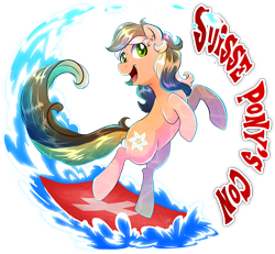 Size: 2647x2448 | Tagged: safe, artist:dormin-dim, oc, oc only, oc:starry cotton, earth pony, earth pony oc, female, logo, mare, mascot, rearing, simple background, solo, suisse pony's con, suisse pony's con 2016, switzerland, transparent background