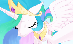 Size: 3852x2316 | Tagged: safe, artist:marbo, princess celestia, alicorn, pony, eyes closed, female, mare, smiling, solo