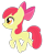 Size: 922x1120 | Tagged: safe, artist:sleepykoinu, derpibooru import, apple bloom, earth pony, pony, female, filly, profile, side view, simple background, smiling, solo, sticker, transparent background