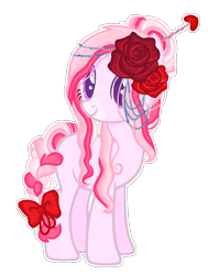 Size: 764x1008 | Tagged: safe, artist:dashyowo, derpibooru import, oc, oc only, oc:love dustry, earth pony, pony, female, flower, mare, simple background, solo, transparent background