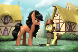 Size: 3399x2304 | Tagged: safe, artist:magfen, derpibooru import, oc, oc only, oc:clover, oc:hunie, earth pony, pony, clothes, female, officer, star wars, uniform