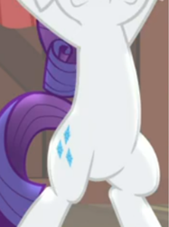 Size: 688x918 | Tagged: safe, derpibooru import, screencap, rarity, pony, unicorn, dragon dropped, season 9, bipedal, cropped, pictures of bellies, solo