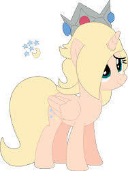 Size: 331x439 | Tagged: safe, artist:selenaede, artist:victorfazbear, derpibooru import, alicorn, pony, alicornified, barely pony related, base used, crossover, crown, jewelry, ponified, princess rosalina, race swap, regalia, rosalina, simple background, super mario bros., transparent background