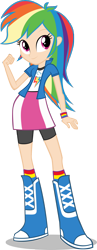 Size: 1024x2638 | Tagged: safe, artist:deathnyan, artist:michaelsety, derpibooru import, edit, rainbow dash, equestria girls, clothes, female, human coloration, simple background, smiling, solo, transparent background, vector