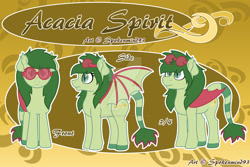 Size: 1920x1280 | Tagged: safe, artist:spokenmind93, derpibooru import, oc, oc:acacia spirit, bat pony, bat pony oc, goggles, reference sheet