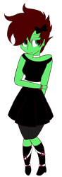 Size: 1036x2943 | Tagged: safe, artist:lucky-em, derpibooru import, oc, oc only, oc:emerald, equestria girls, bow, clothes, dress, equestria girls-ified, female, hair bow, simple background, solo, transparent background