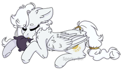 Size: 1280x743 | Tagged: safe, artist:sparky-boi, derpibooru import, oc, oc:aurelia, pegasus, pony, female, lying down, mare, pillow, prone, simple background, sleeping, solo, transparent background