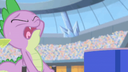 Size: 600x338 | Tagged: safe, derpibooru import, edit, edited screencap, screencap, spike, dragon, equestria games (episode), season 4, animated, edited gif, eyes closed, inhaling, out of context, puffed chest, solo, torch