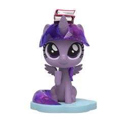 Size: 1000x1000 | Tagged: safe, derpibooru import, part of a set, twilight sparkle, twilight sparkle (alicorn), alicorn, pony, book, figurine, kwistal fwenz, merchandise, mighty jaxx, simple background, solo, transparent background