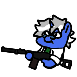 Size: 256x256 | Tagged: safe, derpibooru import, oc, oc:weird science, as val, gun, simple background, squatpony, transparent background, weapon