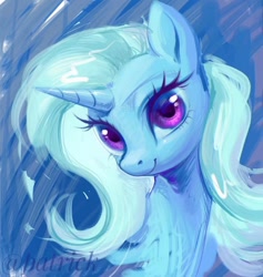 Size: 1080x1138 | Tagged: safe, artist:paipaishuaige, derpibooru import, trixie, pony, unicorn, bust, cute, diatrixes, female, looking at you, mare, portrait, smiling, smiling at you, solo