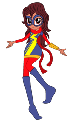 Size: 683x1171 | Tagged: safe, artist:gihhbloonde, artist:lynnthenerdkitty, derpibooru import, human, equestria girls, base used, commission, kamala khan, marvel, marvel comics, ms marvel, simple background, solo, transparent background