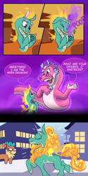 Size: 1800x3600 | Tagged: safe, artist:redahfuhrerking, derpibooru import, tianhuo, velvet reindeer, dragon, hybrid, longma, them's fightin' herds, comic, crossover, fabulous, wish dragon