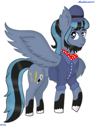 Size: 720x960 | Tagged: safe, artist:madlilon2051, derpibooru import, oc, oc only, pegasus, pony, beard, clothes, facial hair, hat, male, one wing out, pegasus oc, simple background, smiling, solo, stallion, transparent background, unshorn fetlocks, wings