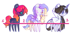 Size: 684x325 | Tagged: safe, artist:miioko, derpibooru import, oc, oc only, earth pony, pony, unicorn, base used, clothes, earth pony oc, ethereal mane, horn, simple background, starry mane, transparent background, unicorn oc