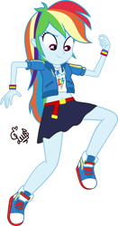 Size: 1883x3583 | Tagged: safe, artist:flutteryaylove, derpibooru import, rainbow dash, equestria girls, clothes, jumping, simple background, skirt, white background