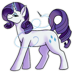 Size: 600x600 | Tagged: safe, artist:sursiq, derpibooru import, rarity, unicorn, female, magic, magic aura, mare, needle, sewing needle, shading, simple background, smiling, solo, thread, transparent background, wingding eyes