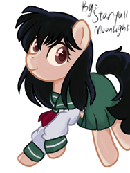 Size: 768x1024 | Tagged: safe, artist:starfallmoonlight, derpibooru import, pony, inuyasha, kagome higurashi, ponified, solo