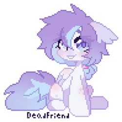 Size: 792x792 | Tagged: safe, artist:dedfriend, derpibooru import, oc, oc only, pegasus, pony, ear fluff, ears, female, floppy ears, looking at you, mare, pixel art, simple background, solo, white background