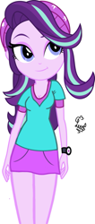 Size: 435x1024 | Tagged: safe, artist:flutteryaylove, derpibooru import, starlight glimmer, equestria girls, clothes, simple background, skirt, smiling, white background