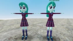 Size: 1360x768 | Tagged: safe, derpibooru import, cold forecast, equestria girls, 3d, clothes, comparison, crystal prep academy uniform, gmod, school uniform, skirt