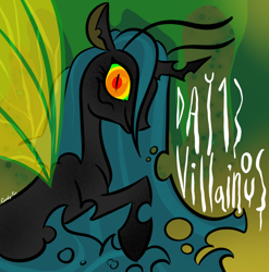 Size: 2020x2048 | Tagged: safe, artist:carconutty, derpibooru import, queen chrysalis, changeling, female, ponytober, solo