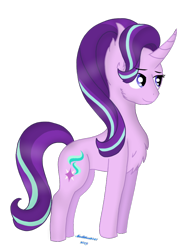 Size: 720x960 | Tagged: safe, artist:madlilon2051, derpibooru import, starlight glimmer, pony, unicorn, chest fluff, ear fluff, ears, eyebrows, eyebrows visible through hair, female, mare, simple background, smiling, solo, transparent background