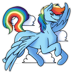 Size: 600x600 | Tagged: safe, artist:sursiq, derpibooru import, rainbow dash, pegasus, pony, cloud, flying, simple background, smiling, solo, transparent background, wings