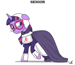 Size: 5400x4725 | Tagged: safe, artist:docwario, derpibooru import, twilight sparkle, unicorn twilight, pony, unicorn, clothes, costume, crying, glasses, halloween, halloween costume, holiday, solo, trollight sparkle, twitober