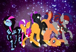 Size: 2048x1399 | Tagged: artist needed, safe, derpibooru import, oc, oc:blameless (midnight mares), oc:daybreak (midnight mares), oc:dogwood drama (midnight mares), oc:mystery mare (midnight mares), oc:nightfall (midnight mares), earth pony, pony, bedroom, comic, female, midnight mares