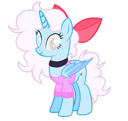 Size: 1400x1320 | Tagged: safe, artist:iceflower99, derpibooru import, oc, oc only, oc:darky spell, original species, bow, choker, clothes, daemonequus, fanfic, hair bow, simple background, solo, sweater, transparent background