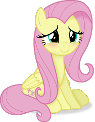 Size: 2757x3519 | Tagged: safe, artist:anime-equestria, derpibooru import, fluttershy, pegasus, pony, blushing, cute, daaaaaaaaaaaw, female, folded wings, full body, high res, mare, pink mane, pink tail, shadow, shyabetes, simple background, sitting, smiling, solo, tail, teal eyes, transparent background, vector, wings