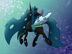 Size: 1997x1520 | Tagged: safe, artist:yanderecomet, derpibooru import, queen chrysalis, changeling, female, gradient background, solo