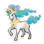 Size: 89x89 | Tagged: safe, artist:askpinkiepieandfriends, derpibooru import, edit, princess celestia, pony, unicorn, female, mare, pixel art, pokémon, race swap, rapidash, simple background, solo, sprite, transparent background, unicorn celestia