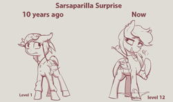 Size: 1748x1032 | Tagged: safe, artist:triplesevens, oc, oc:sarsaparilla surprise, bat pony, age progression, fantasy, fantasy class