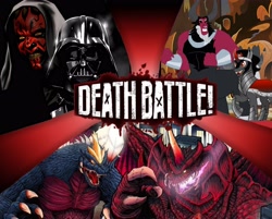 Size: 4096x3292 | Tagged: safe, derpibooru import, king sombra, lord tirek, centaur, human, pony, umbrum, unicorn, darth maul, darth vader, death battle, destoroyah, exploitable meme, godzilla (series), life support, meme, military tacticians, sith, spacegodzilla, star wars, zabrak