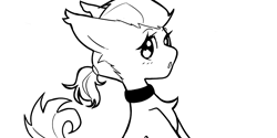 Size: 1329x662 | Tagged: safe, artist:osukel, derpibooru import, oc, earth pony, pony, choker, monochrome, sketch, solo