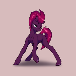 Size: 2875x2875 | Tagged: safe, artist:aquaticvibes, derpibooru import, tempest shadow, pony, unicorn, blank flank tempest, broken horn, eye scar, female, horn, mare, missing accessory, no armor, scar, simple background, solo