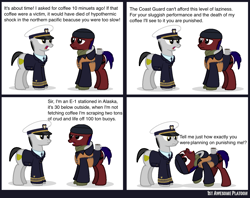 Size: 1512x1198 | Tagged: safe, artist:topkick, derpibooru import, earth pony, 1st awesome platoon, coffee, u.s coast guard