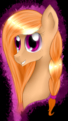 Size: 1836x3264 | Tagged: safe, artist:herusann, derpibooru import, oc, oc only, earth pony, pony, abstract background, bust, earth pony oc, eyelashes, female, grin, mare, smiling, solo