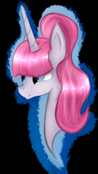 Size: 1836x3264 | Tagged: safe, artist:herusann, derpibooru import, oc, oc only, pony, unicorn, abstract background, bust, horn, smiling, solo, unicorn oc