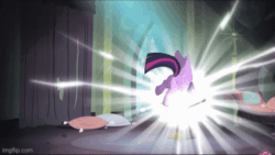 Size: 500x282 | Tagged: safe, derpibooru import, edit, edited screencap, screencap, spike, twilight sparkle, twilight sparkle (alicorn), alicorn, dragon, pony, power ponies (episode), animated, comic book, cute, duo, faic, female, gif, gritted teeth, imgflip, male, mare, perfect loop, portal, pulling, solo focus, twiabetes