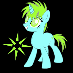 Size: 1024x1024 | Tagged: safe, artist:kaitykat117, derpibooru import, oc, oc only, oc:mythic vision(kaitykat), unicorn, black background, blind, disabled, simple background, solo