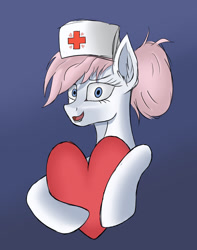 Size: 1448x1836 | Tagged: safe, artist:zweihander, derpibooru import, nurse redheart, earth pony, pony, bust, cute, digital art, ear fluff, ears, female, mare, portrait, solo