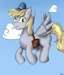 Size: 3000x3500 | Tagged: safe, artist:hurb, derpibooru import, derpy hooves, pegasus, pony, female, flying, mare, smiling, solo