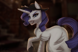 Size: 3084x2048 | Tagged: safe, artist:maybeweed, derpibooru import, rarity, pony, unicorn, clothes, costume, halloween, halloween costume, holiday, lady dimitrescu, lady raritrescu, resident evil, resident evil 8, resident evil village