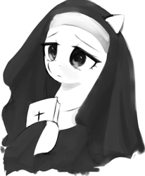 Size: 498x604 | Tagged: safe, artist:some_ponu, derpibooru import, oc, oc only, earth pony, pony, bible, book, christianity, clothes, female, nun, solo