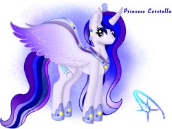 Size: 960x720 | Tagged: safe, artist:madlilon2051, derpibooru import, oc, oc only, oc:princess corstella, alicorn, pony, alicorn oc, eyelashes, female, hoof shoes, horn, mare, princess, simple background, smiling, solo, transparent background, wings